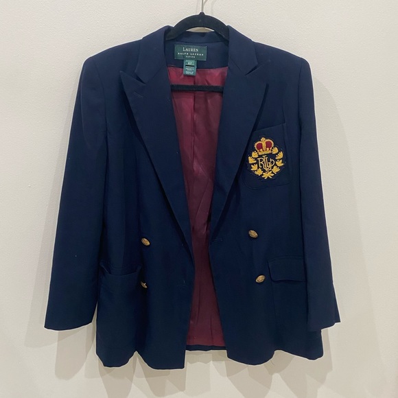Vintage Ralph Lauren Navy Wool Blazer - Picture 2 of 9
